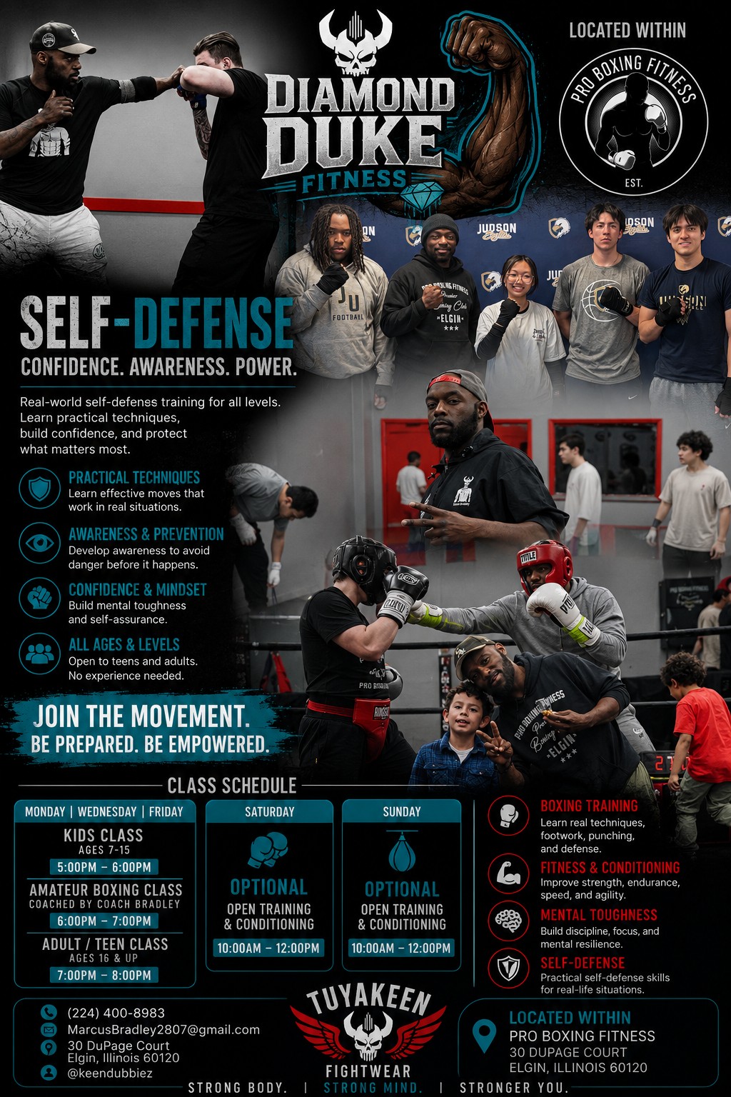 Diamond Duke Fitness self-defense training — confidence, awareness, power